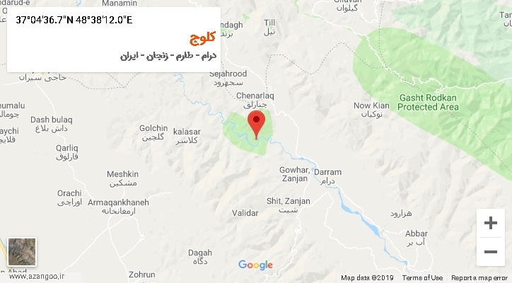 روستای کلوج بر روی نقشه