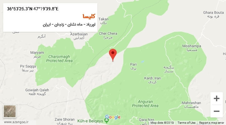 روستای کلیسا بر روی نقشه
