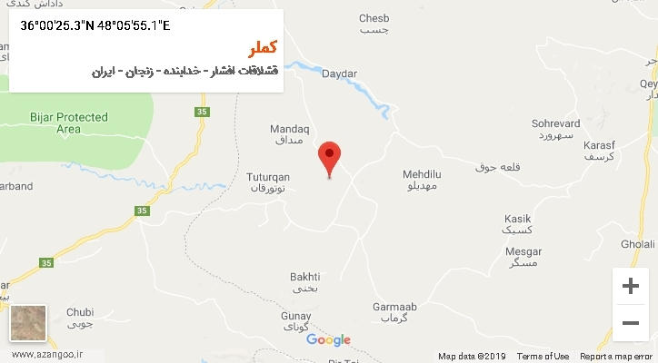 روستای کملر بر روی نقشه