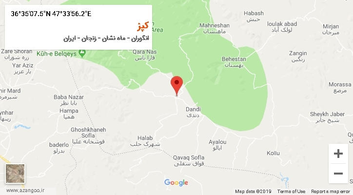 روستای کپز بر روی نقشه