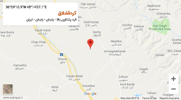 روستای کردقشلاق بر روی نقشه