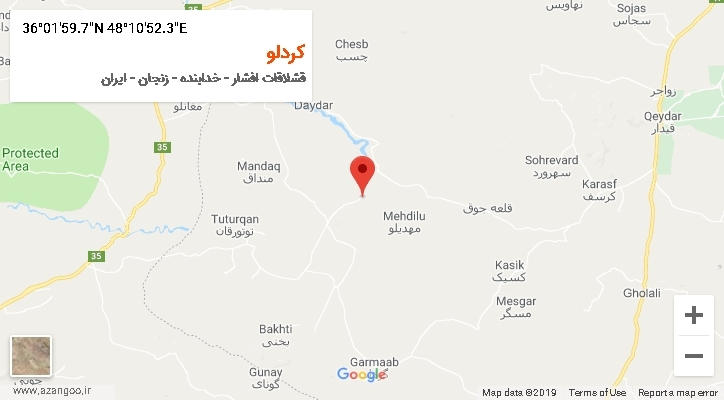 روستای کردلو بر روی نقشه