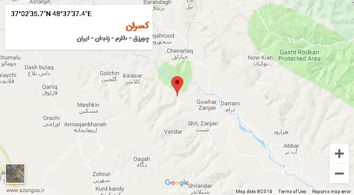 روستای کسران بر روی نقشه