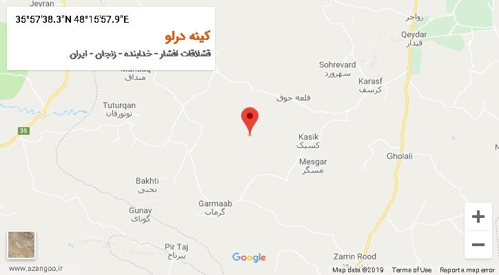 روستای کینه درلو بر روی نقشه
