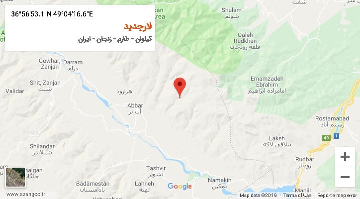 روستای لارجدید بر روی نقشه