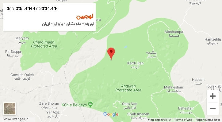 روستای لهجبین بر روی نقشه