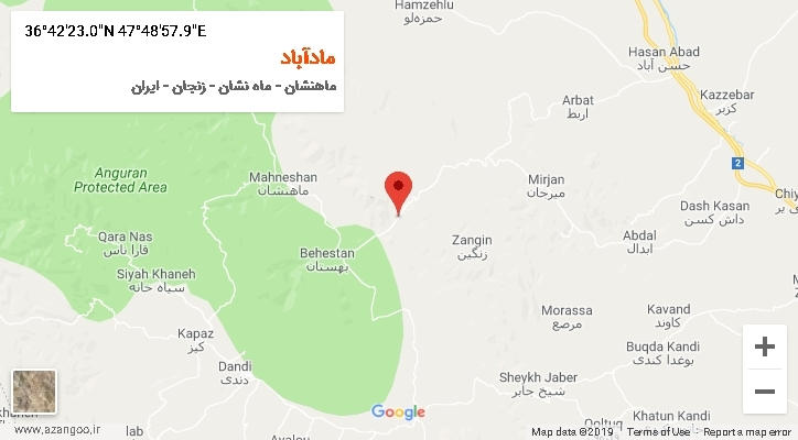 روستای مادآباد بر روی نقشه