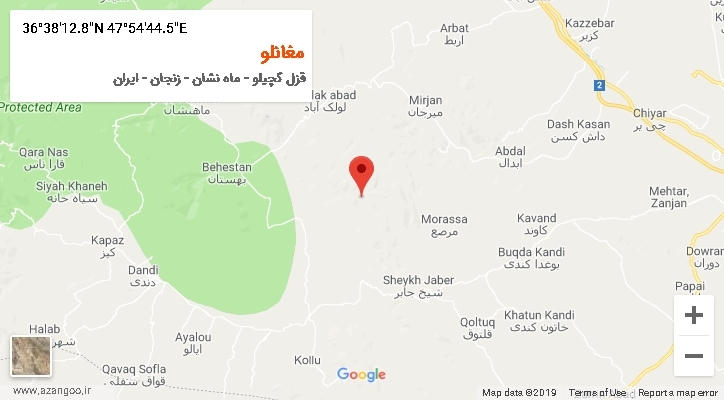 روستای مغانلو بر روی نقشه