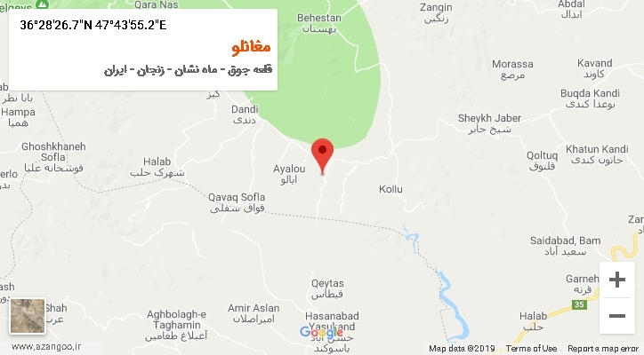 روستای مغانلو بر روی نقشه