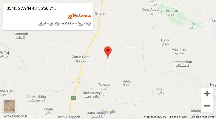 روستای محمدخلج بر روی نقشه