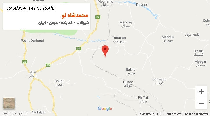 روستای محمدشاه لو بر روی نقشه