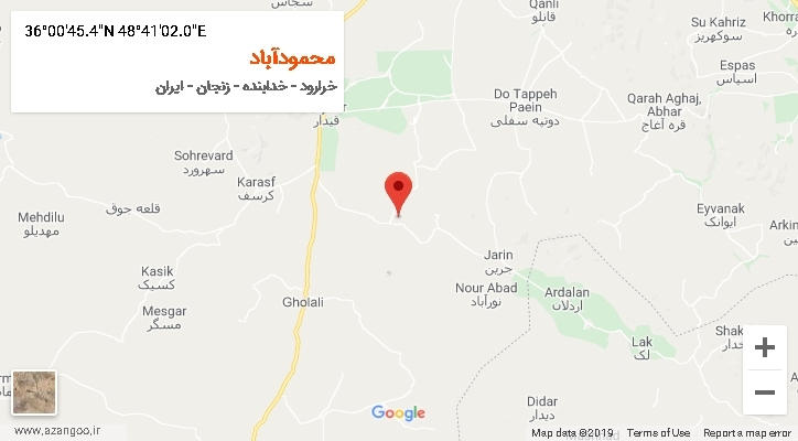 روستای محمودآباد بر روی نقشه