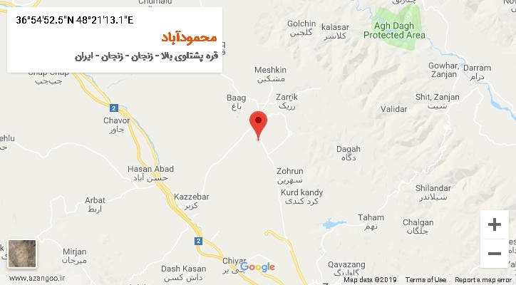روستای محمودآباد بر روی نقشه