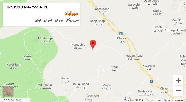 روستای مهرآباد بر روی نقشه