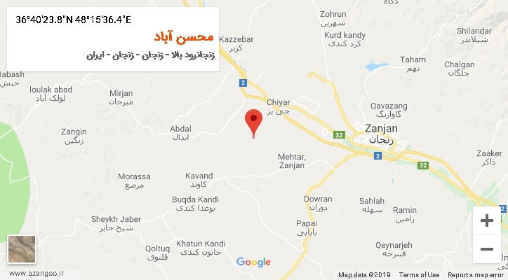روستای محسن آباد بر روی نقشه