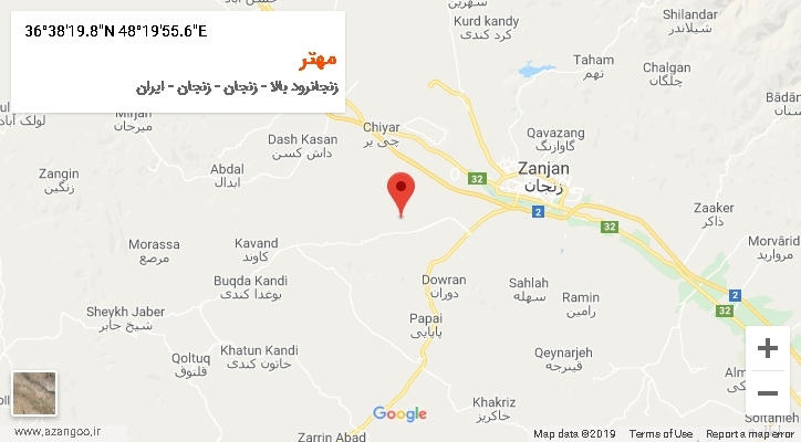 روستای مهتر بر روی نقشه