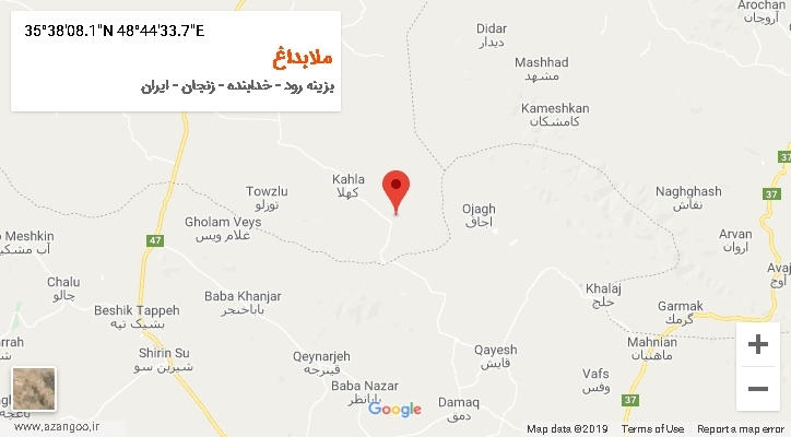 روستای ملابداغ بر روی نقشه