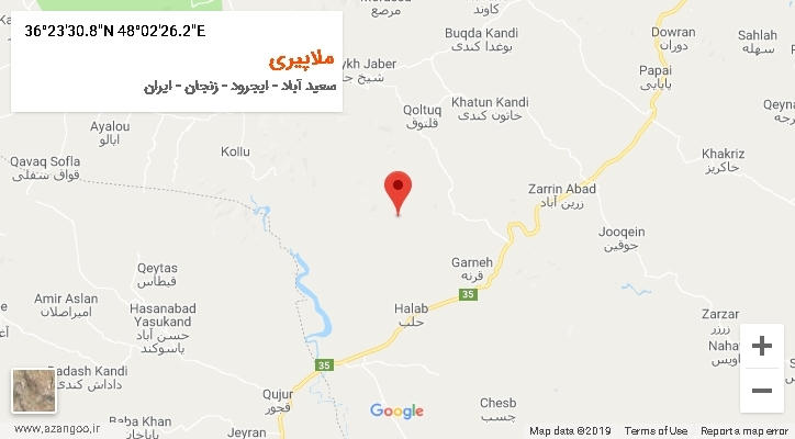 روستای ملاپیری بر روی نقشه