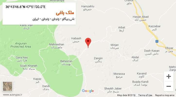 روستای ملک باغی بر روی نقشه