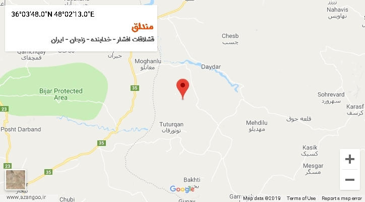 روستای منداق بر روی نقشه