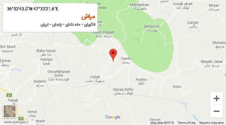 روستای مراش بر روی نقشه