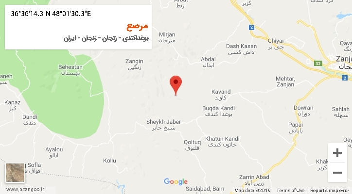 روستای مرصع بر روی نقشه