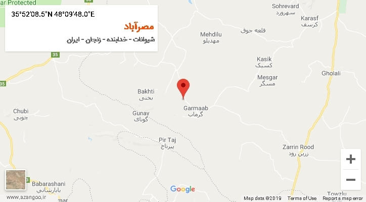 روستای مصرآباد بر روی نقشه
