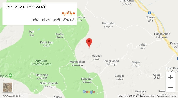 روستای میاندره بر روی نقشه