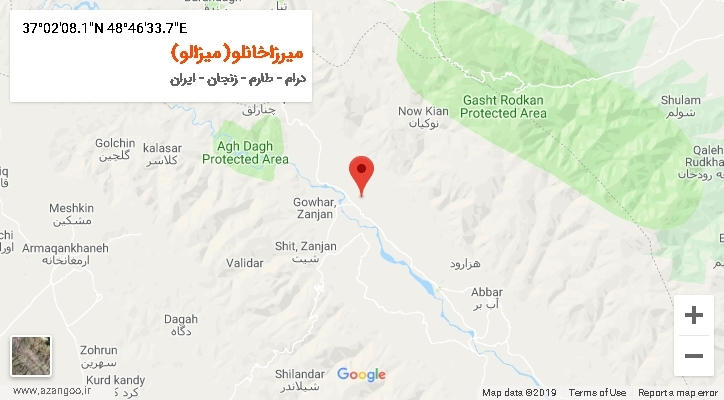 روستای میرزاخانلو(میزالو) بر روی نقشه