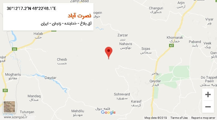 روستای نصرت آباد بر روی نقشه