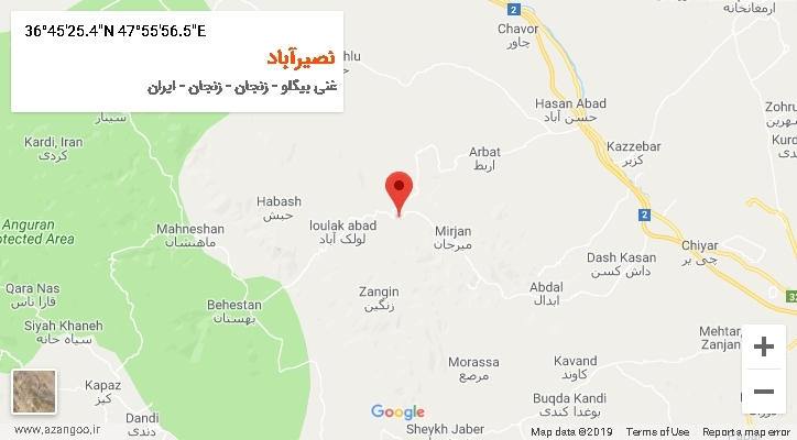 روستای نصیرآباد بر روی نقشه