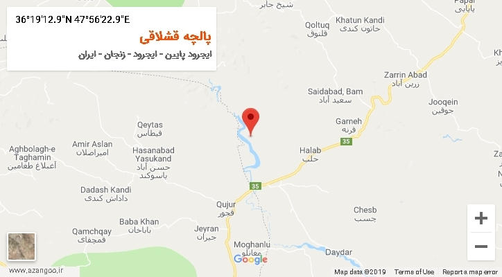 روستای پالچه قشلاقی بر روی نقشه
