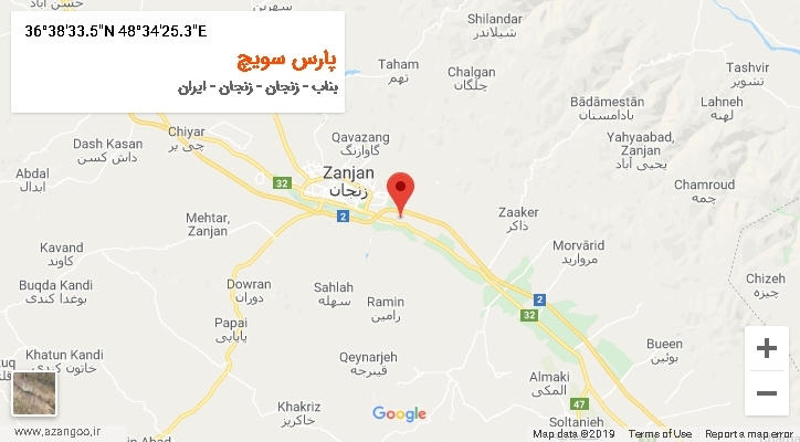 روستای پارس سویچ بر روی نقشه