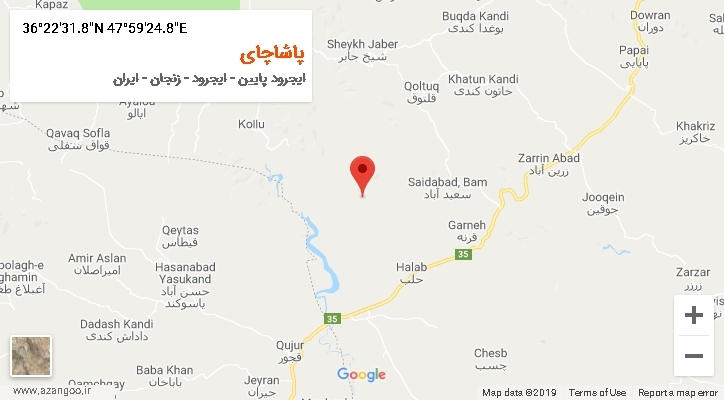 روستای پاشاچای بر روی نقشه