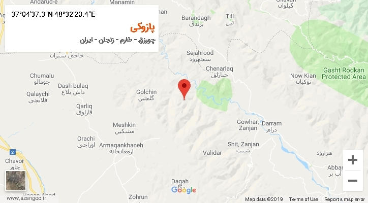روستای پازوکی بر روی نقشه