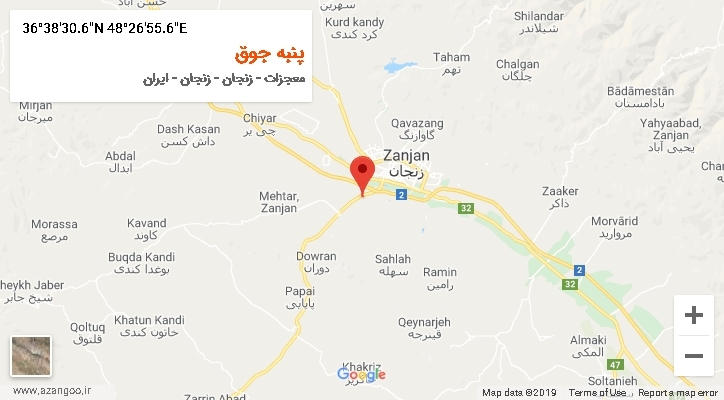 روستای پنبه جوق بر روی نقشه