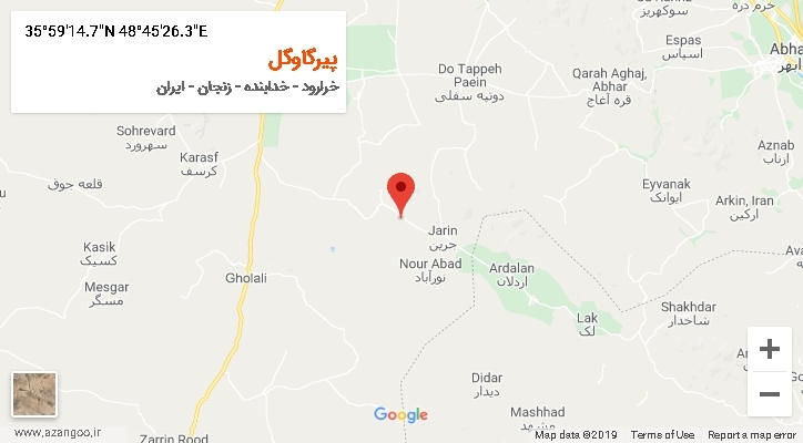روستای پیرگاوگل بر روی نقشه