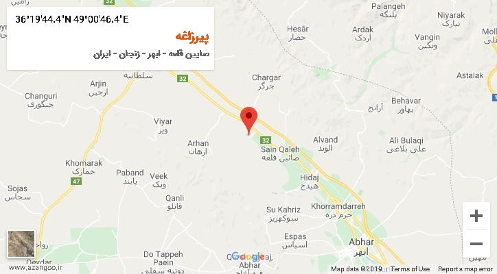 روستای پیرزاغه بر روی نقشه