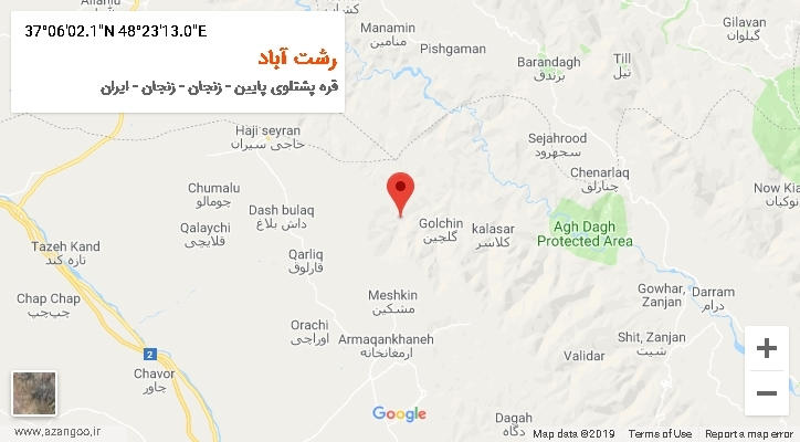 روستای رشت آباد بر روی نقشه
