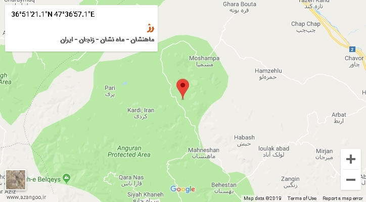 روستای رز بر روی نقشه