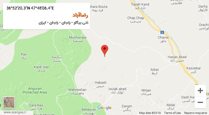 روستای رضاآباد بر روی نقشه