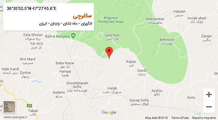 روستای ساغرچی بر روی نقشه