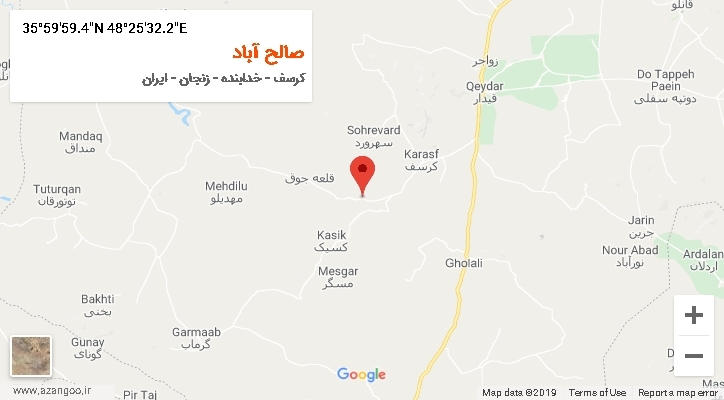 روستای صالح آباد بر روی نقشه