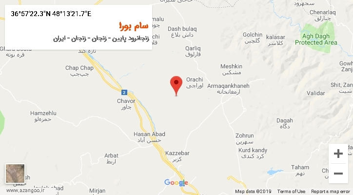 روستای سام بورا بر روی نقشه