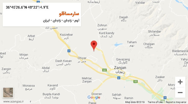 روستای سارمساقلو بر روی نقشه