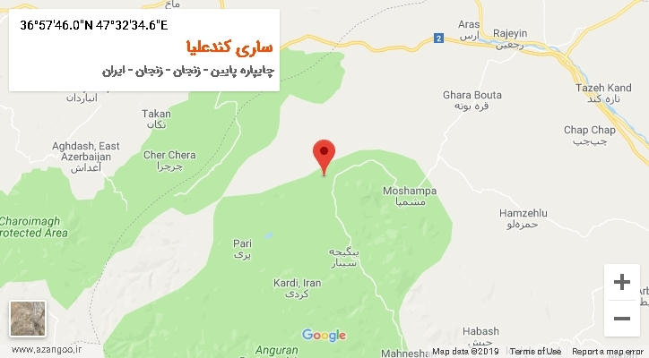 روستای ساری کندعلیا بر روی نقشه