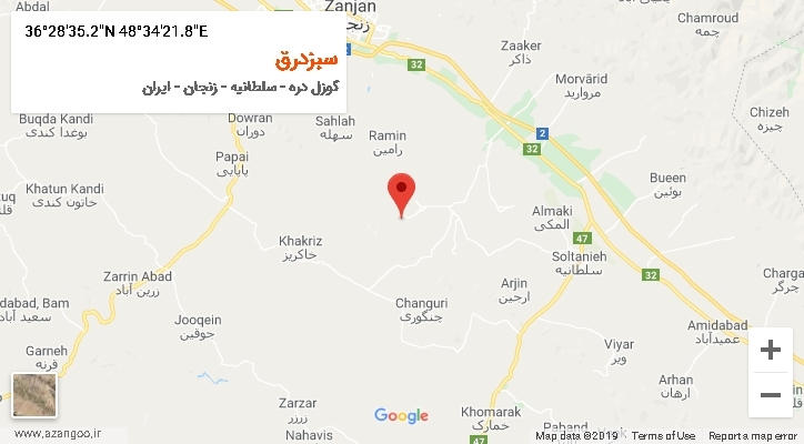 روستای سبزدرق بر روی نقشه