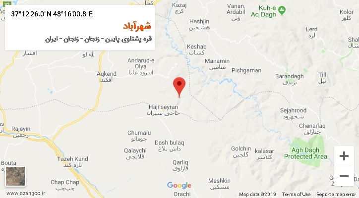 روستای شهرآباد بر روی نقشه