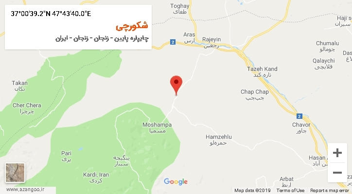 روستای شکورچی بر روی نقشه