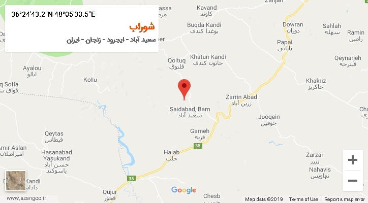 روستای شوراب بر روی نقشه